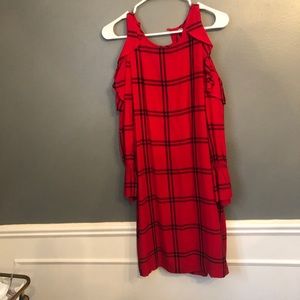 Long sleeved cold shoulder dress